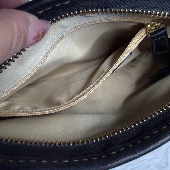 y2k COACH 2007 Black Brown Jacquard Hobo Signature Shoulder Bag - Picture 10 of 11